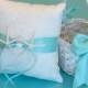 Beach Wedding Linen Ring Bearer Pillow & Basket w/ Sand Dollars or Starfish and 7 Ribbon Choices