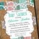 Burlap Baby Shower Invitation Brunch lace wood Rustic Shabby Chic Rehearsal Dinner Wedding invitations Surprise any color pink teal