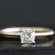 14k gold cushion cut diamond engagement ring, wax carved ring, handmade