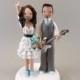 Bride & Groom with a Guitar Customized Wedding Cake Topper