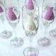 Bride and Bridesmaids champagne flute glasses, Personalized Maid of honor and Bride flutes.  Choose your own quantity