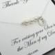 Mother of the groom Bracelet with Card, Mother in law Thank you card, Personalized Custom bracelet, bridal party bracelet, bridal jewelry