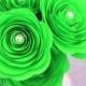 12 Lime Green Paper Flowers - Baby Shower - St. Patrick's Day - Wedding Decor - Bouquet - Home Decor - Paper Anniversary - Gift - Party -