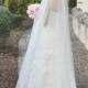 Wedding veil, bridal veil, one tier wedding veil, cut edge, soft bridal tulle, chapel length, 108" wide extra fullness
