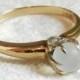 Moonstone Ring Moonstone Engagement Ring Gold 14K Victorian Claw Set Moonstone Mystical Ring, Alternative June Birthstone