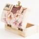 Wedding ring bearer box "Magnolia" - pink magnolia, blue butterfly, wedding box, vintage style, rustic, jewelry box, handmade, gift ideas