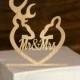 Deer cake topper - Rustic Wedding Cake Topper - Personalized Monogram Cake Topper - Mr and Mrs - Cake Decor - Bride and Groom