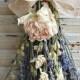 Dried Lavender Bouquet With Dried Larkspur And Peony / Dried Flower Arrangement