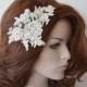 Ivory Lace Wedding Headband, Silver Silvery Lace Bridal Hair Comb, Wedding Headband, Bridal Hair Accessory, Wedding Hair Accessories