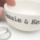 CUSTOM RING DISH personalized date names initials wedding ring pillow ring holder candle holder wedding gift idea engagement gift idea