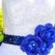 Last One,Royal Blue Sash,Royal Blue Belt,Flower Belt,Wedding Sash Cobalt Blue Sash,Cobalt Wedding