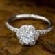 Ring, Diamond Flower Ring, Diamond Engagement Ring, Diamond Halo Engagement Ring, Flower Ring, Engagement Ring, Diamond Ring 