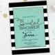 Black & White Stripe Bridal Shower Invitation, Gold Polka Dots, Glitter Bridal Shower Invite, Stripes Baby Shower Invitation, DIY Printable