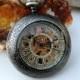 Premium Victorian Engravable Gunmetal Mechanical Pocket Watch, Watch Chain - Groomsmen - Watch - Steampunk Edwardian - Item MPW249e