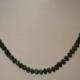 18 Inch Malachite and Sterling Silver Bead Necklace