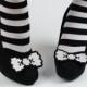 SUMMER SALE - Geek Bride 8 Bit Bow Shoe Clips, Pixel Bows, White or Other Colour Choices
