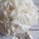 Ivory Peony Wedding Bouquet - Silk Peony Bridal Bouquet