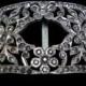 VINTAGE Antique Shoe BUCKLE French Paste RHINESTONE Shoe Clip Art Deco Belt Scarf Belt Sash Silver Crystal Wedding