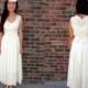 1950s 1960s Ivory Vintage Wedding Dress -  Two Piece Vintage Slip Dress--- Small - Medium