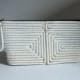 Vintage White Clutch Plastic Coil Telephone Cord Purse Textured Bag Pouch Mod Wedding Prom Retro Cocktail Party Glam Mad Men