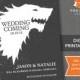 Wedding Save-The-Date / Game of Thrones "Wedding is Coming" / Customized Printable Digital File / Printing Services Available