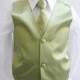 Boy Vest with Long Tie in Green Sage for Ring Bearer, Communion, Wedding in Size 12, 14, 16 only