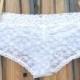BEST VALUE -  Bridal Panty, White Undie with BLUE stones, Mrs or I do in rhinestones Wedding size Small - Ships in 24hrs