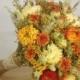 Prairie Sunset Collection - Natural Dried & Preserved Wedding Bouquet - Bridal Bouquets - orange, cream, sage, yellow - Rustic Fall Wedding