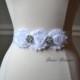 ISLA White Vintage Inspired Bridal Sash 