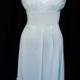 Vintage Peignoir Nightgown Robe Set 60s Bridal Lingerie Aqua Blue Chiffon Lace Shadowline Small
