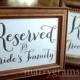Reserved for Bride or Groom's Family Sign Table Card - Wedding Reception Seating Signage (Set of 2) Matching Table Numbers Available SS02
