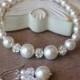 Pearl and Crystal Bridal Set, Pearl Bridal Bracelet & Earrings, Bridal Jewelry, Bridesmaids Jewelry Set