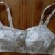 Brassiere Soviet -Time Vintage Underwear Cotton Lingerie Ladies Bra White Cotton Floral Bra Made in USSR  era 1970-s with factory tag