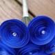 Paper Flower Bouquet - 12 Royal Blue Yellow Paper Flowers - Handmade Paper Flowers for Brides, Weddings, Showers, Birthdays