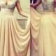 LJ14084 v neck silvery sequins chiffon long prom dress