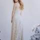 Lace Cotton Guipure Sweetheart A-line "Evangeline" Wedding Dress