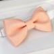 Peach bow-tie for baby toddler teens adult - Adjustable neck-strap - Ring bearer bow tie - Wedding bow tie