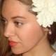 Bridal Headpiece, Wedding,  Wedding Headpiece, Bridal, Hair Clip, White Flower,  Accessories, Crystal Headband- Midsummers Dream