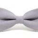 Grey Solid Bow Tie for all ages - pre tied bowtie, wedding, photo prop, ring bearer, church, family photo