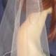 Bridal Tulle Veil 21"'Traditional Veil, Illusion veil bridal Hair accessories, bridal hair piece