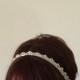 Rhinestone and Pearl Embriodered Wedding Hairband, Bridal Lace Headband, Bridal Headpiece, Beadwork, ReddApple, Fast Delivery