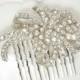 1940s Vintage Rhinestone Bridal Hair Comb or Sash Brooch, New Wave Silver Hollywood Glam Pin Wedding Accessory / OOAK Headpiece Art Deco