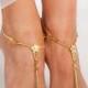 Gold Barefoot sandals-Bridal foot jewelry-Golden Rhinestone Beach wedding Barefoot Sandals-Bridal barefoot sandal-Beaded Barefoot Sandals