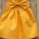 Mustard  Big bow Dress, Girls Easter dress,Baby Easter outfit, toddler big bow dresse, Spring, Wedding, flower girls dress,rustic,photo prop