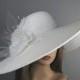 Off White Church Wedding Hat Head Piece Kentucky Derby Hat White Bridal Coctail Hat Couture Fascinator  Bridal Hat