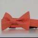 Coral Gold Metallic Stripe Polka Dot Bow Tie Dog Collar Wedding Accessories Made to Order