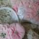 Cream/White Flower Girl Baskets/Ring Bearer Pillow- Pink Chiffon Flowers Accented with Rhinestones and Pearls