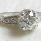 1.30 Ct Platinum Engagement Ring Old European Cut 1920s Platinum Diamond Engagement Platinum Ring Diamond Ring