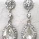 Bridal Earrings Wedding Earrings Dangle Earrings Wedding Jewelry Bridal Jewelry Pear and Round CZ Zirconia Drops