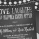 Chalkboard Engagement invitation, Engagement Party invitation, Love Laughter Happily Every after